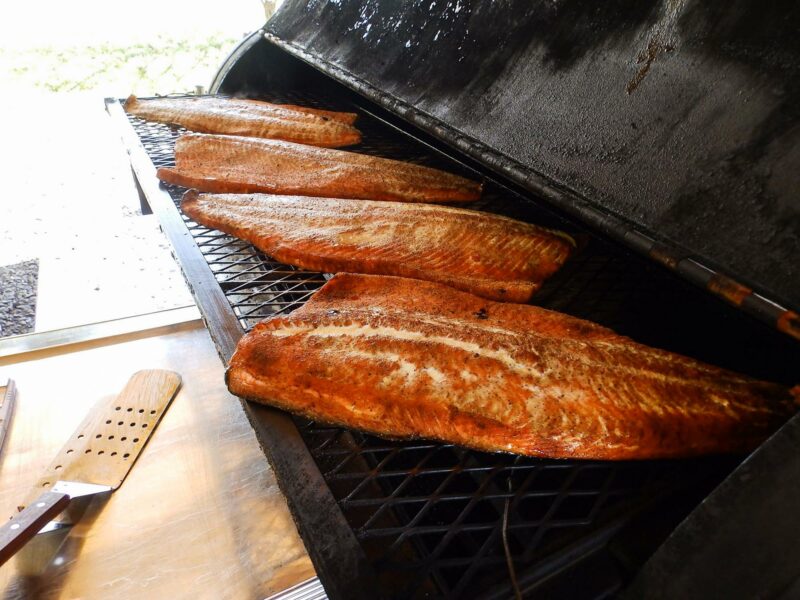 Grilled Salmon on Meadow Creek TS120 Tank Smoker