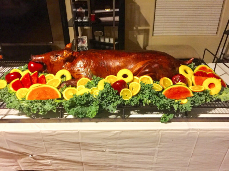 Whole Hog Cooks on a Meadow Creek Pig Roaster