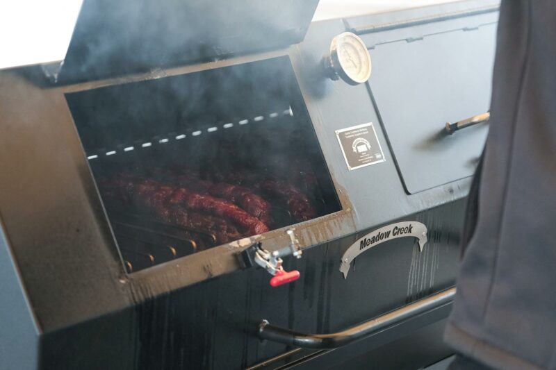 Smoked Pork Ribs on a Meadow Creek Pig Roaster