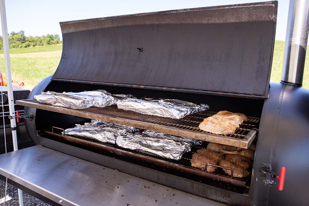 Wrapped Ribs in Smoker