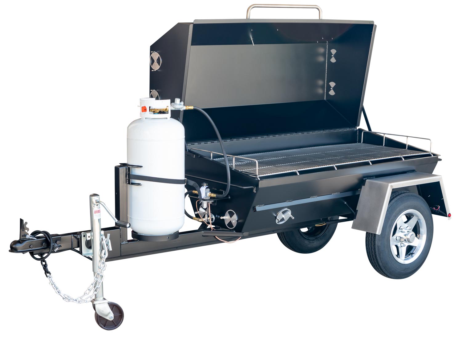 Tow Pig got a 60-gallon RDS transfer tank/toolbox combo and a new hitch,  the B&W Patriot 18k slider for our Cedar Creek 5'er. A leveling kit,  wheels, and tires and I'll be